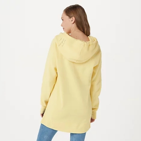 Peace Love World affirmation hoodie AQUA - Picture 2 of 2